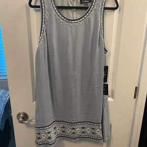 Light Blue high neck dress with geometric pattern size XL